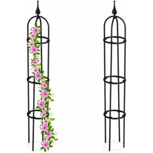 Relaxdays Plant Support Set - 100cm Black Relaxdays Plant Support Set - 100cm Black