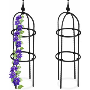 Relaxdays Plant Support - Steel, Black - 70cm, Set of 2 Relaxdays Plant Support - Steel, Black - 70cm, Set of 2