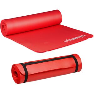 Relaxdays Yoga Mat - 60x180cm, Red, 1cm Thick, Portable Relaxdays Yoga Mat - 60x180cm, Red, 1cm Thick, Portable