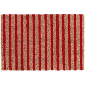 Relaxdays Coconut Door Mat - Natural Red Striped Indoor Outdoor Rug Relaxdays Coconut Door Mat - Natural Red Striped Indoor Outdoor Rug