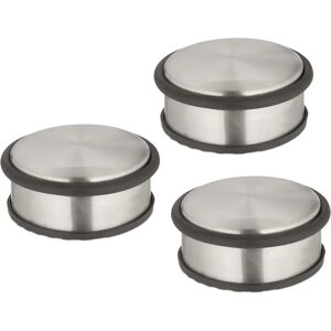 Relaxdays stainless steel door stop - set 3 - heavy anti-slip argento nero Relaxdays stainless steel door stop - set 3 - heavy anti-slip argento nero