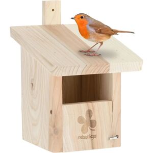 Relaxdays Wooden Birdhouse - Small Natural Bird Nest - 65x95 mm Relaxdays Wooden Birdhouse - Small Natural Bird Nest - 65x95 mm