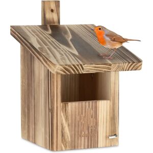 Relaxdays Wooden Birdhouse - Natural, 65x95mm, Small Relaxdays Wooden Birdhouse - Natural, 65x95mm, Small