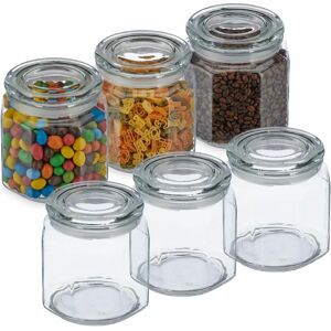 Relaxdays 10043228 tarros de cristal - Juego de almacenamiento de alimentos Relaxdays 10043228 tarros de cristal - Juego de almacenamiento de alimentos