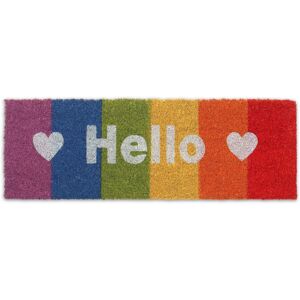 Relaxdays Coconut Door Mat - Rainbow & Hello - 75x25 - Entry Rug Relaxdays Coconut Door Mat - Rainbow & Hello - 75x25 - Entry Rug