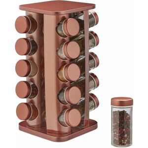 Relaxdays Copper Spice Container - 360° Rotating Organizer - 20 Jars Relaxdays Copper Spice Container - 360° Rotating Organizer - 20 Jars
