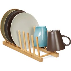 RELAXDAYS Bamboo Dish Rack for 8 Plates - Dish Drying Organizer RELAXDAYS Bamboo Dish Rack for 8 Plates - Dish Drying Organizer
