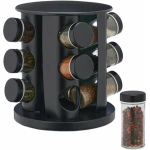 Relaxdays Spice Container - 12 Glass Jars, 360° Rotating - Modern Kitchen Accessory Relaxdays Spice Container - 12 Glass Jars, 360° Rotating - Modern Kitchen Accessory