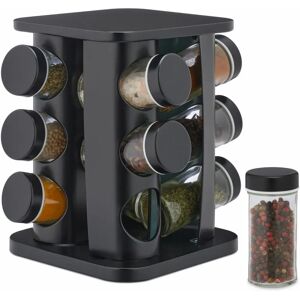 Relaxdays Stainless Steel 12-Jar Spin Spice Organizer - Spice Container Relaxdays Stainless Steel 12-Jar Spin Spice Organizer - Spice Container