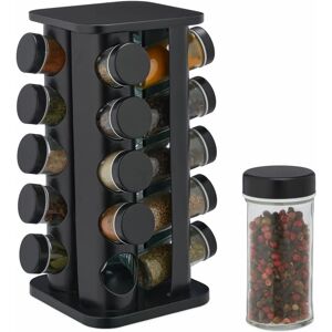 Relaxdays 10043747 spice container - Spice Organizer in Stainless Steel & Black Relaxdays 10043747 spice container - Spice Organizer in Stainless Steel & Black