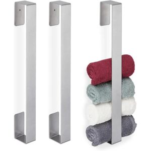 Relaxdays Set 3 Wall-Mounted Stainless Steel Towel Holders - Bathroom & Kitchen Relaxdays Set 3 Wall-Mounted Stainless Steel Towel Holders - Bathroom & Kitchen