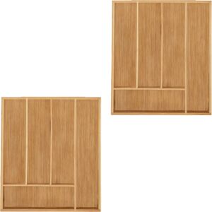 RELAXDAYS Bamboo Cutlery Tray - 5 Compartments - Natural Wood - Cutlery Organizer RELAXDAYS Bamboo Cutlery Tray - 5 Compartments - Natural Wood - Cutlery Organizer