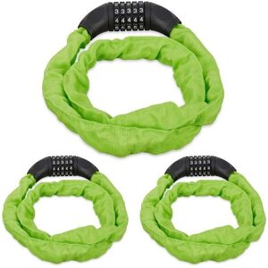 Relaxdays Bike Lock Set - 3 Long Steel Cable Locks with 5-Digit Code Relaxdays Bike Lock Set - 3 Long Steel Cable Locks with 5-Digit Code