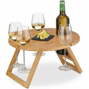 Relaxdays 10044135 bamboo tray - Portable picnic tray with cup and bottle supports - Natural Relaxdays 10044135 bamboo tray - Portable picnic tray with cup and bottle supports - Natural