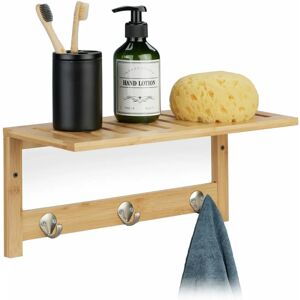 Relaxdays Perchero de Pared con Estante - Natural, 18x37.5x16cm Relaxdays Perchero de Pared con Estante - Natural, 18x37.5x16cm