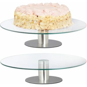 Relaxdays Serving Dish - 2-Tier Glass Cake Stand - Transparent Relaxdays Serving Dish - 2-Tier Glass Cake Stand - Transparent