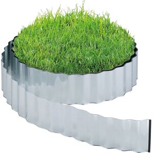 Relaxdays Garden Edging - Flexible Zinc-Plate Iron Barrier for Lawns & Beds Relaxdays Garden Edging - Flexible Zinc-Plate Iron Barrier for Lawns & Beds