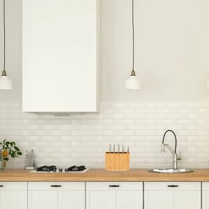 Relaxdays Bamboo Knife Block - Kitchen Knife Organizer with Scissor Support Relaxdays Bamboo Knife Block - Kitchen Knife Organizer with Scissor Support