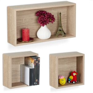 Relaxdays Naturliga MDF Vägghyllor - Set om 3 Relaxdays Naturliga MDF Vägghyllor - Set om 3