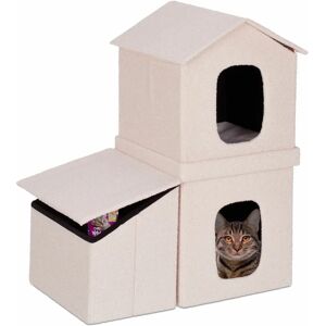 Casa Gato Relaxdays - Casita Plegable 2 Niveles con Almacenaje Casa Gato Relaxdays - Casita Plegable 2 Niveles con Almacenaje