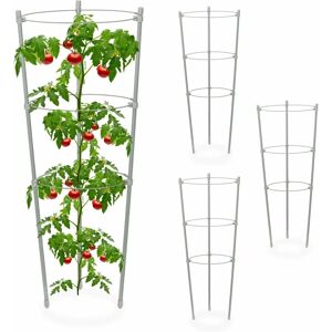 Relaxdays Pflanzengitter Set aus 4 - Höhenverstellbar, Grau Relaxdays Pflanzengitter Set aus 4 - Höhenverstellbar, Grau