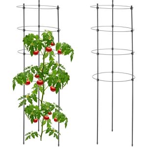 Relaxdays Plant Support Set - 90cm, 4 Rings, Iron & Plastic Relaxdays Plant Support Set - 90cm, 4 Rings, Iron & Plastic