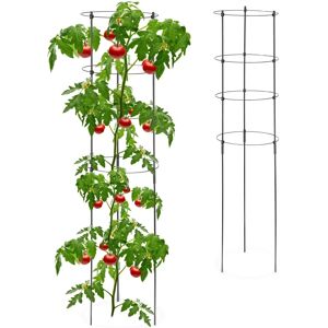 Relaxdays Plant Support Set - 120cm, 4 Rings, Metal & Plastic Relaxdays Plant Support Set - 120cm, 4 Rings, Metal & Plastic