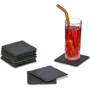 Relaxdays - Set of 10 slate drink coasters - 10x10 cm Relaxdays - Set of 10 slate drink coasters - 10x10 cm