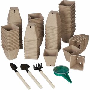 Relaxdays Seedling Tray - Biodegradable, 120 Pots, 5.5cm Relaxdays Seedling Tray - Biodegradable, 120 Pots, 5.5cm