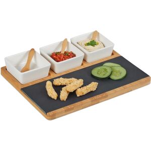 Relaxdays Bamboo Serving Set with Slate Plate - Food Accessories Relaxdays Bamboo Serving Set with Slate Plate - Food Accessories