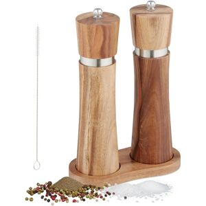 Relaxdays Model - Ceramic Salt Pepper Grinder Set Relaxdays Model - Ceramic Salt Pepper Grinder Set