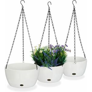 Relaxdays Hangende Plantenbakken - Set van 3 in Wit Relaxdays Hangende Plantenbakken - Set van 3 in Wit