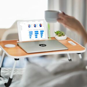 Relaxdays Light Brown White Foldable Laptop Stand - Laptop Stand Relaxdays Light Brown White Foldable Laptop Stand - Laptop Stand