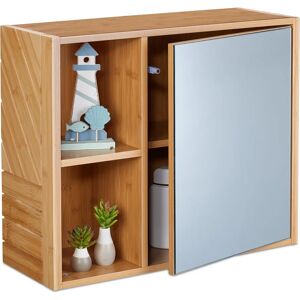 Relaxdays Bathroom Cabinet with Mirror - 45x54.5x20cm - Natural Relaxdays Bathroom Cabinet with Mirror - 45x54.5x20cm - Natural