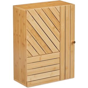 Relaxdays Bamboo Wall Bathroom Cabinet - Adjustable Shelves Small Bathroom Storage Relaxdays Bamboo Wall Bathroom Cabinet - Adjustable Shelves Small Bathroom Storage