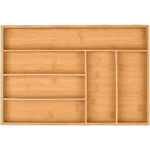 RELAXDAYS Bamboo Drawer Organizer - 6 Compartments for Utensils RELAXDAYS Bamboo Drawer Organizer - 6 Compartments for Utensils