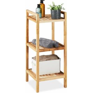 Relaxdays Walnut Bathroom Wall Shelf - 3 Shelves, 81cm Tall Relaxdays Walnut Bathroom Wall Shelf - 3 Shelves, 81cm Tall