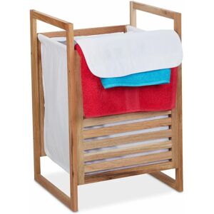 Cesto de Ropa Sucia en Madera de Nogal - 50L, Bolsa de Tela Removible - Diseño Clásico Cesto de Ropa Sucia en Madera de Nogal - 50L, Bolsa de Tela Removible - Diseño Clásico