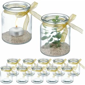 Relaxdays Model 10045849 Candle Holder - Glass Set of 12 Relaxdays Model 10045849 Candle Holder - Glass Set of 12