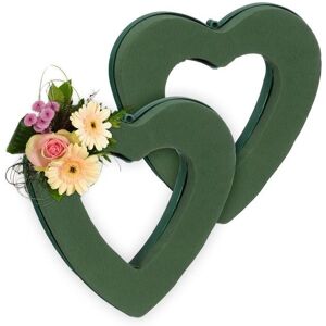 Relaxdays Heart Foam Set of 2 - Flower Foam for Arrangements Relaxdays Heart Foam Set of 2 - Flower Foam for Arrangements