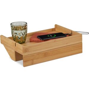 Relaxdays Bed Shelf - Bamboo Bedside Table with Cable Slot Relaxdays Bed Shelf - Bamboo Bedside Table with Cable Slot