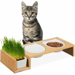 Relaxdays Dog/Cat Bowl - Elevated Ceramic Food and Water Dispenser Relaxdays Dog/Cat Bowl - Elevated Ceramic Food and Water Dispenser