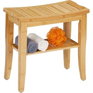 Taburete de Baño de Bambú Relaxdays - Uso múltiple con Repisa Taburete de Baño de Bambú Relaxdays - Uso múltiple con Repisa