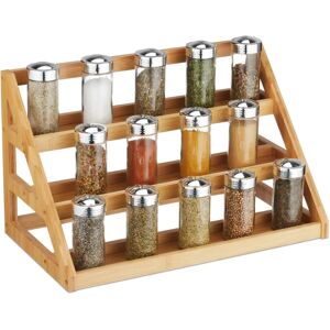 Relaxdays Natural Bamboo 3-Tier Spice Rack - Spice Storage Organizer Relaxdays Natural Bamboo 3-Tier Spice Rack - Spice Storage Organizer
