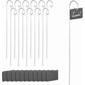 Relaxdays Slate Plant Labels Set 12 - Garden Plant Markers Relaxdays Slate Plant Labels Set 12 - Garden Plant Markers