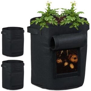 Relaxdays Planting Bags Set of 3 - Vegetable Growers Relaxdays Planting Bags Set of 3 - Vegetable Growers
