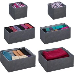 Relaxdays Storage Boxes Set of 6 - Versatile Foldable Organizers - Storage Boxes Relaxdays Storage Boxes Set of 6 - Versatile Foldable Organizers - Storage Boxes
