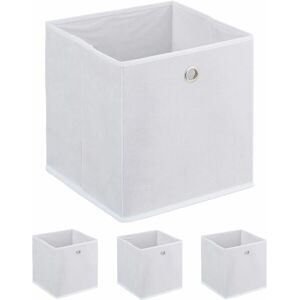 Relaxdays Weißer Aufbewahrungsboxen-Set - 4 faltbare Stoffkisten 30cm Relaxdays Weißer Aufbewahrungsboxen-Set - 4 faltbare Stoffkisten 30cm
