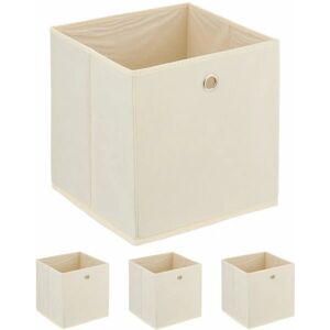 Relaxdays Aufbewahrungsboxen-Set - Quadratische Faltboxen aus Stoff - Beige Relaxdays Aufbewahrungsboxen-Set - Quadratische Faltboxen aus Stoff - Beige