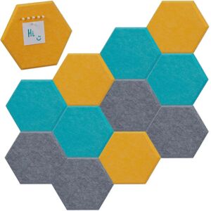 Relaxdays Hexagon Felt Boards Set - 12 Panels, Multicolor Relaxdays Hexagon Felt Boards Set - 12 Panels, Multicolor